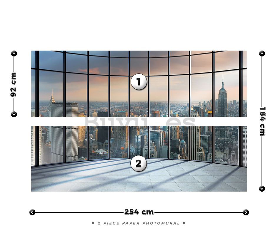Fotomural: Panorama desde la ventana de Nueva York - 184x254 cm