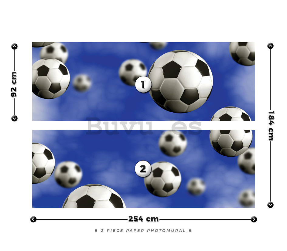 Fotomural: Balones de fútbol - 184x254 cm