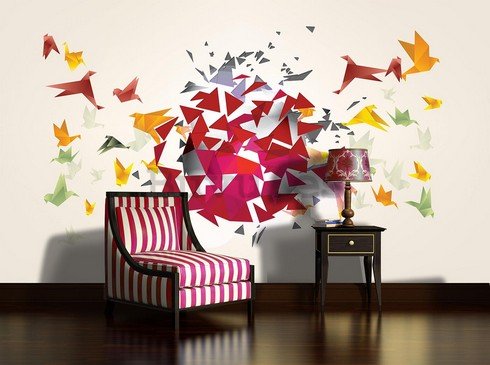 Fotomural: Pájaros origami (2) - 184x254 cm