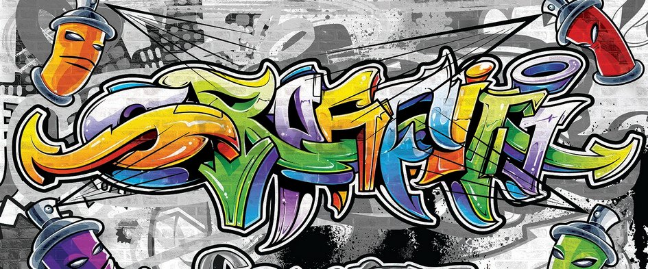 Fotomural: Graffiti en color - 104x250 cm