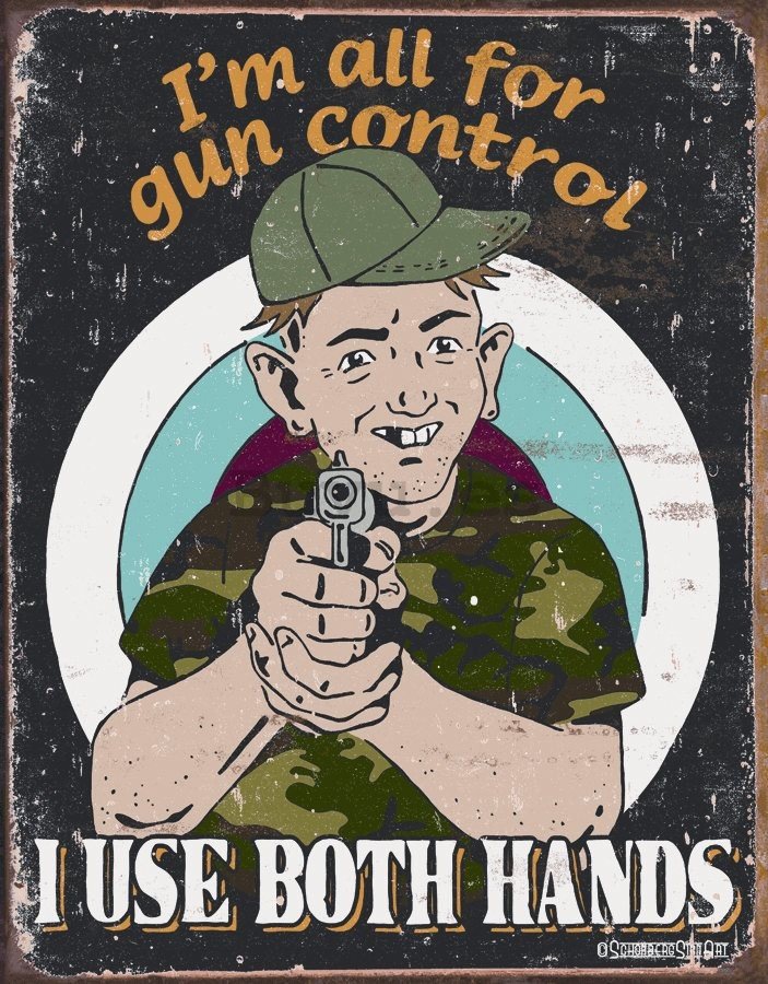 Placa metálica decorativa - Gun Control