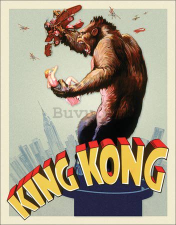 Placa metálica decorativa - King Kong