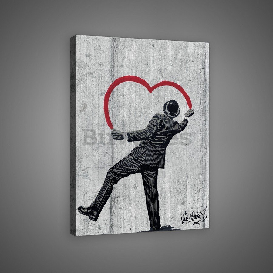 Cuadro sobre lienzo: Corazón (graffiti) - 75x100 cm