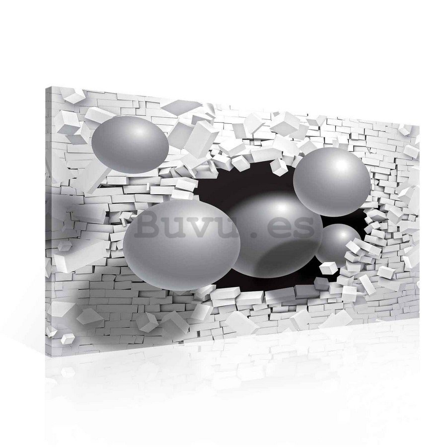 Cuadro sobre lienzo: Esferas de las pared - 75x100 cm