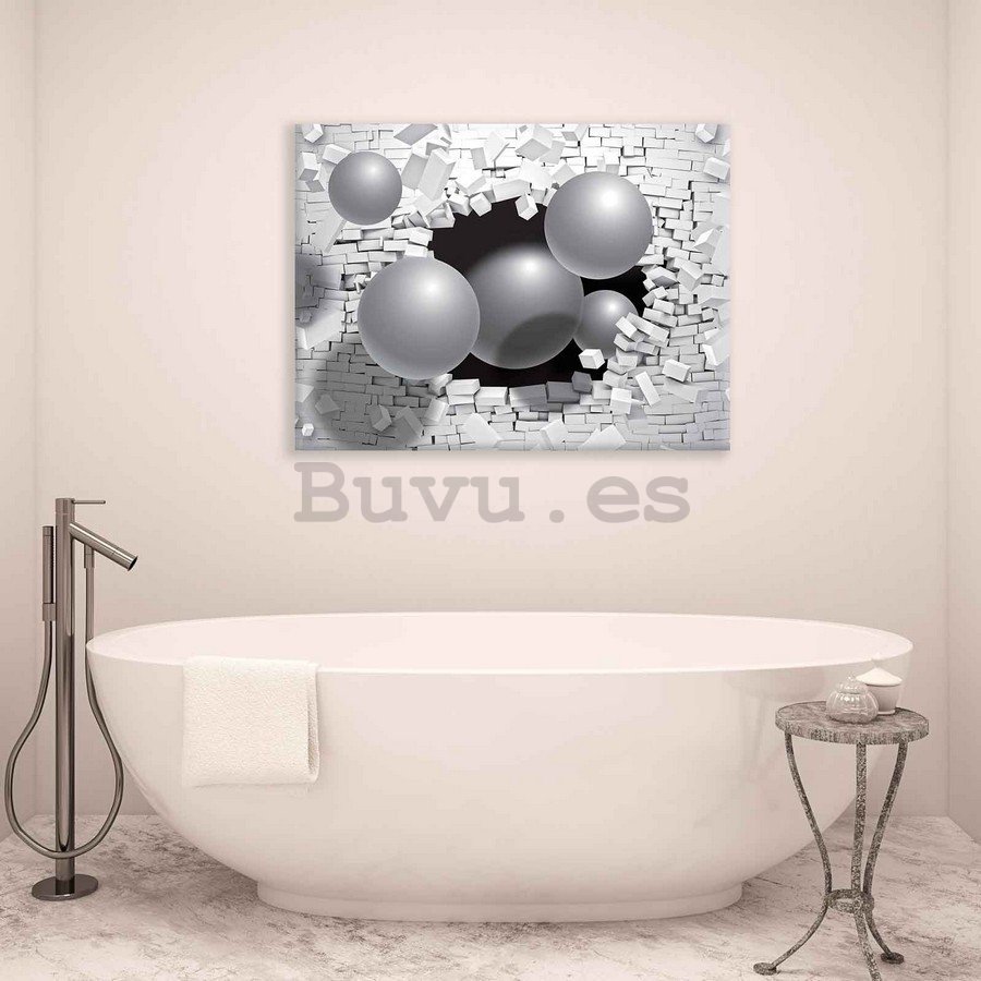 Cuadro sobre lienzo: Esferas de las pared - 75x100 cm