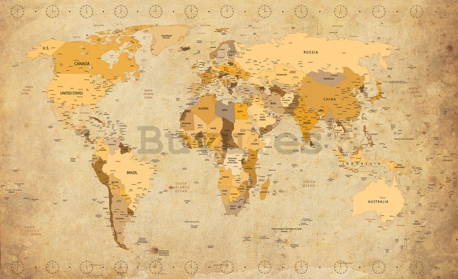 Fotomural TNT: Mapa del Mundo (Vintage) - 184x254 cm