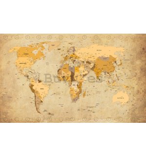 Fotomural TNT: Mapa del Mundo (Vintage) - 104x152,5 cm