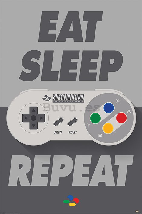 Póster - Nintendo Eat Sleep Repeat