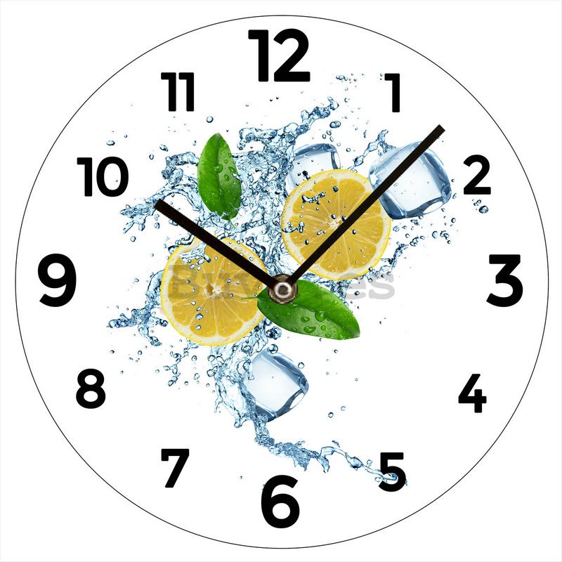 Reloj de pared de vidrio: Limones - 30 cm