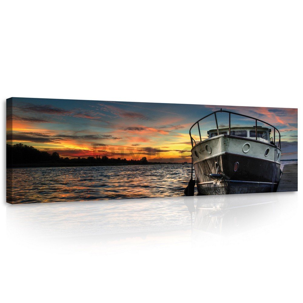 Cuadro sobre lienzo: Barco de pescadores - 145x45 cm