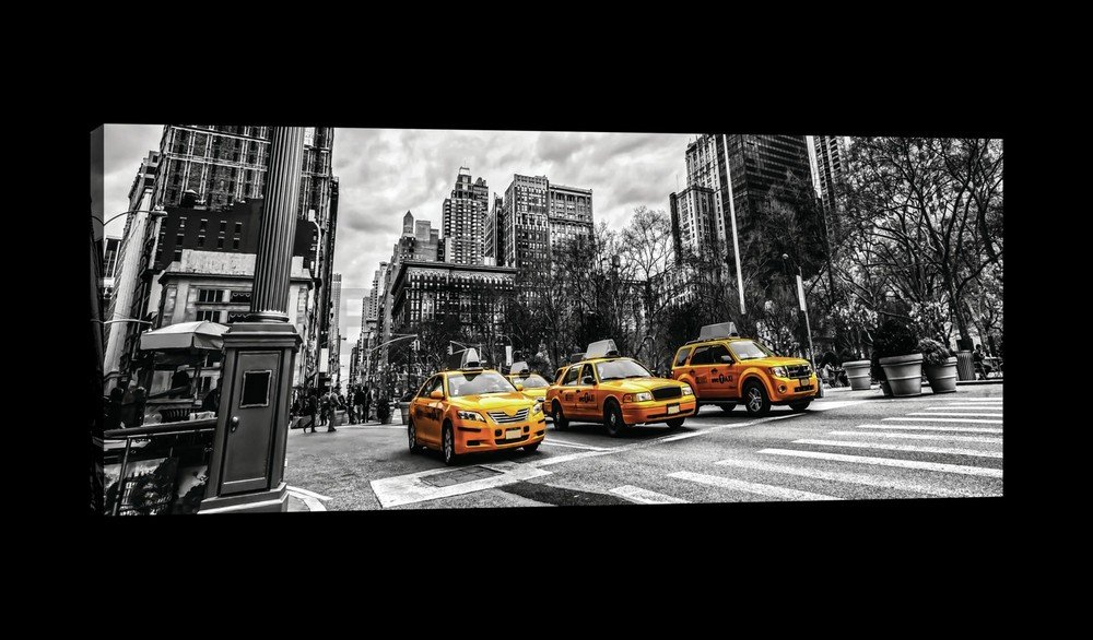 Cuadro sobre lienzo: Nueva York (Taxi) - 145x45 cm