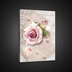 Cuadro sobre lienzo: Fondo rosas - 100x75 cm