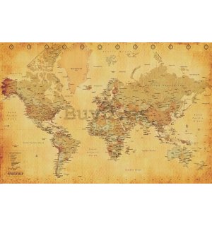 Póster - World Map (Vintage)