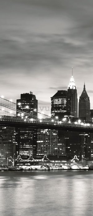 Fotomural: Puente de Brooklyn (en blanco y negro) - 211x91 cm