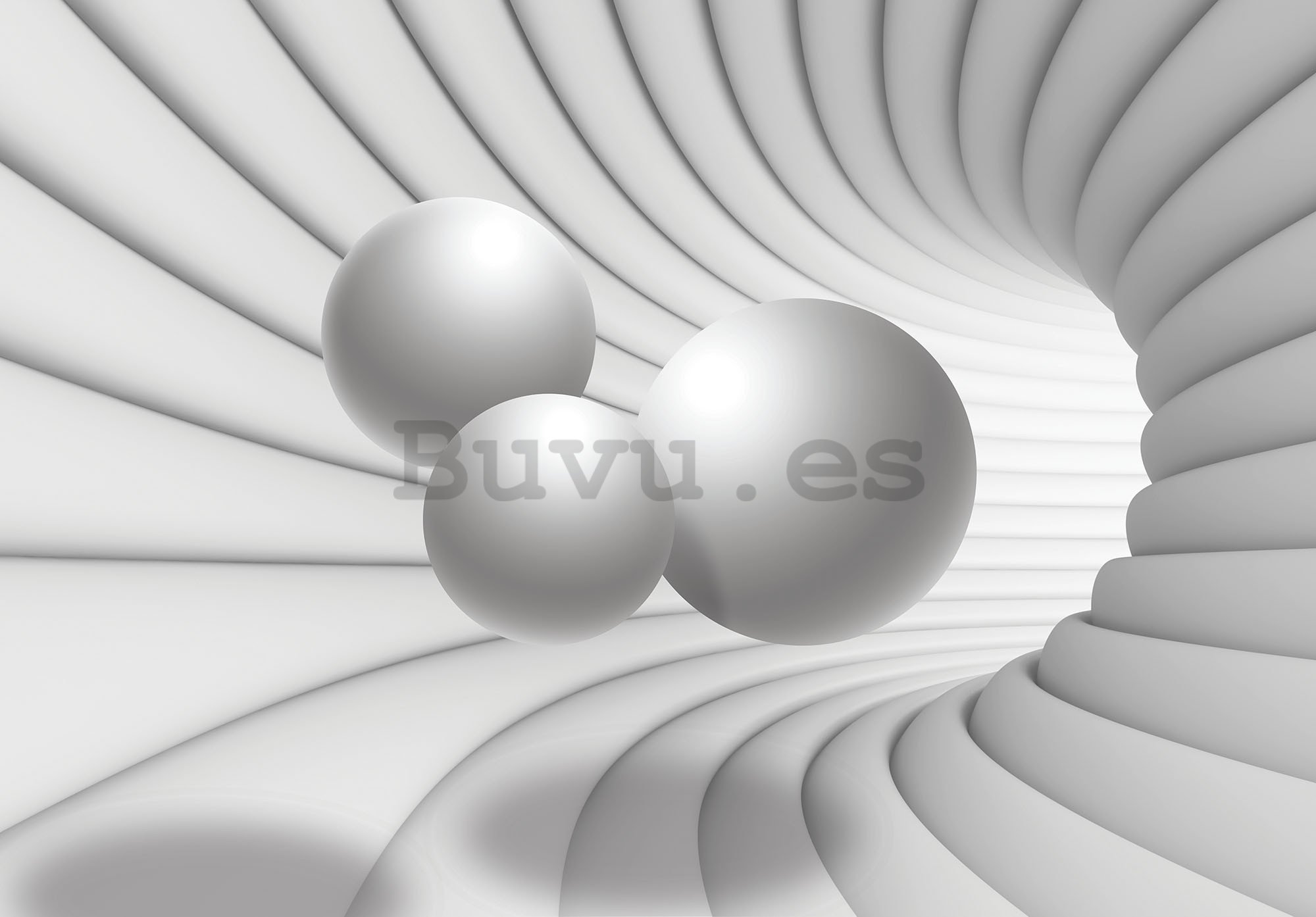 Fotomural TNT: 3D Túnel (blanco) - 416x254 cm