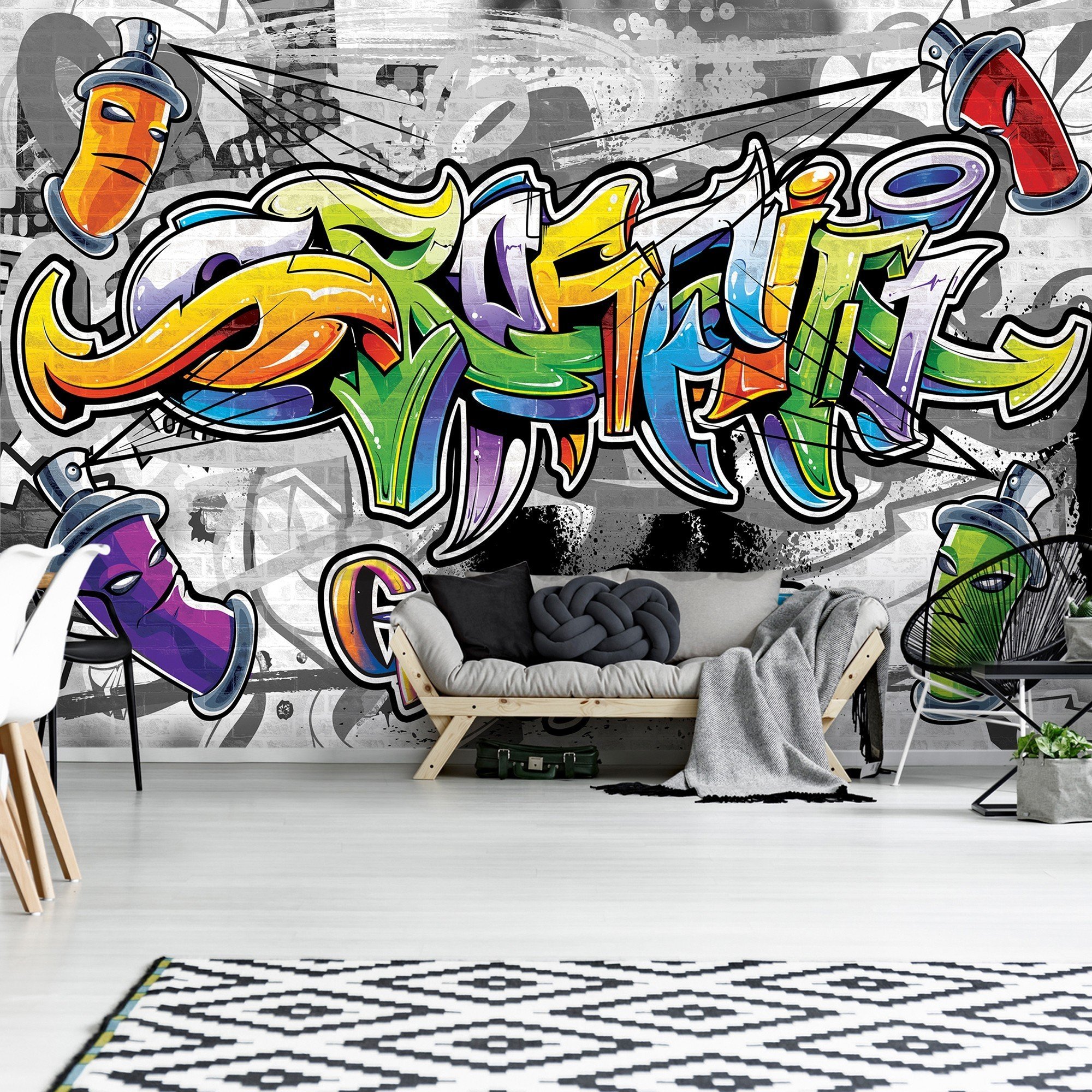 Fotomural TNT: Graffiti en color - 416x254 cm