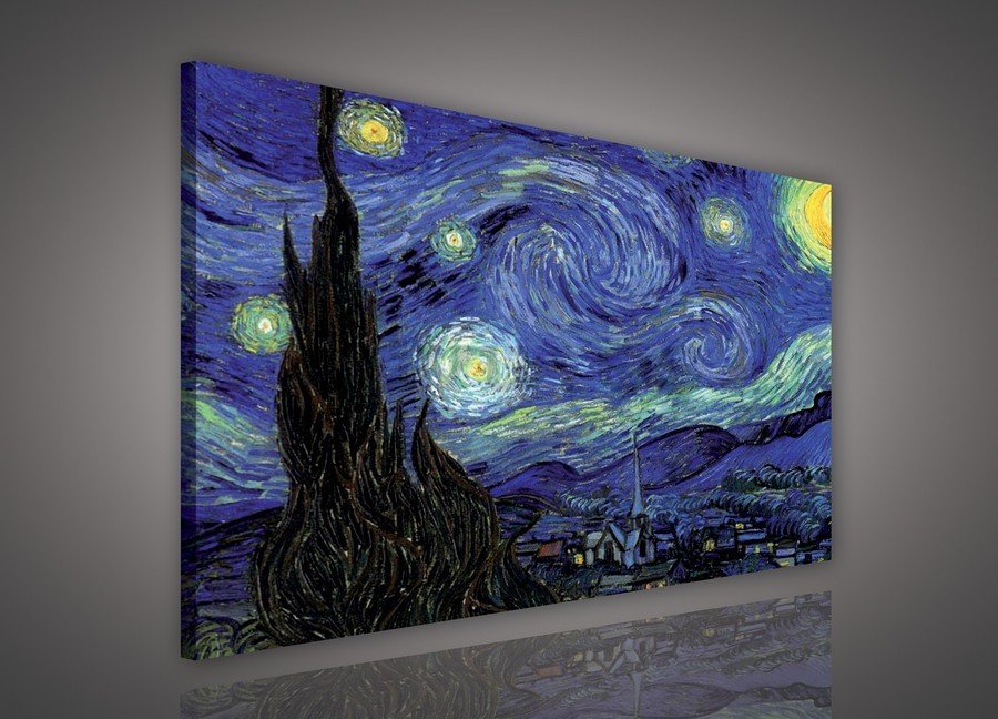 Cuadro sobre lienzo: La noche estrellada, Vincent van Gogh - 75x100 cm