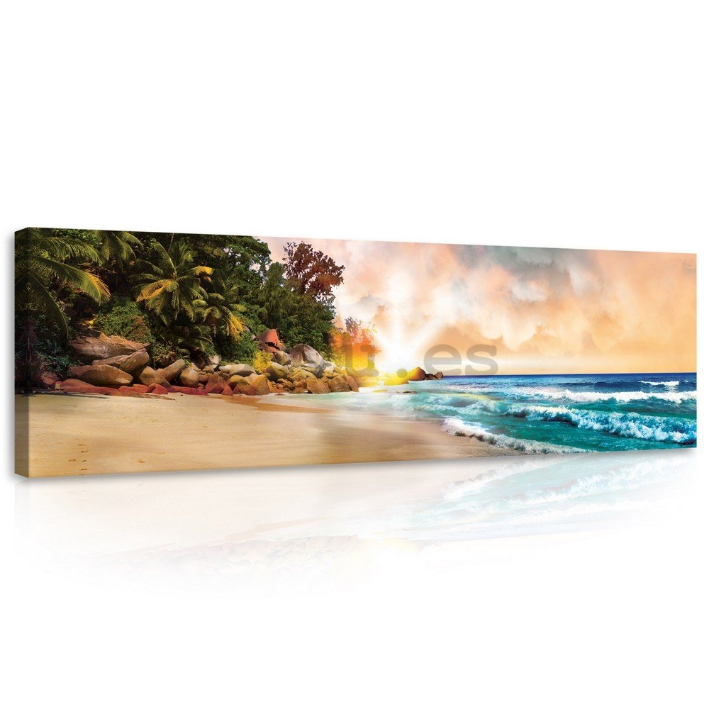 Cuadro sobre lienzo: Paraíso en la playa (2) - 145x45 cm