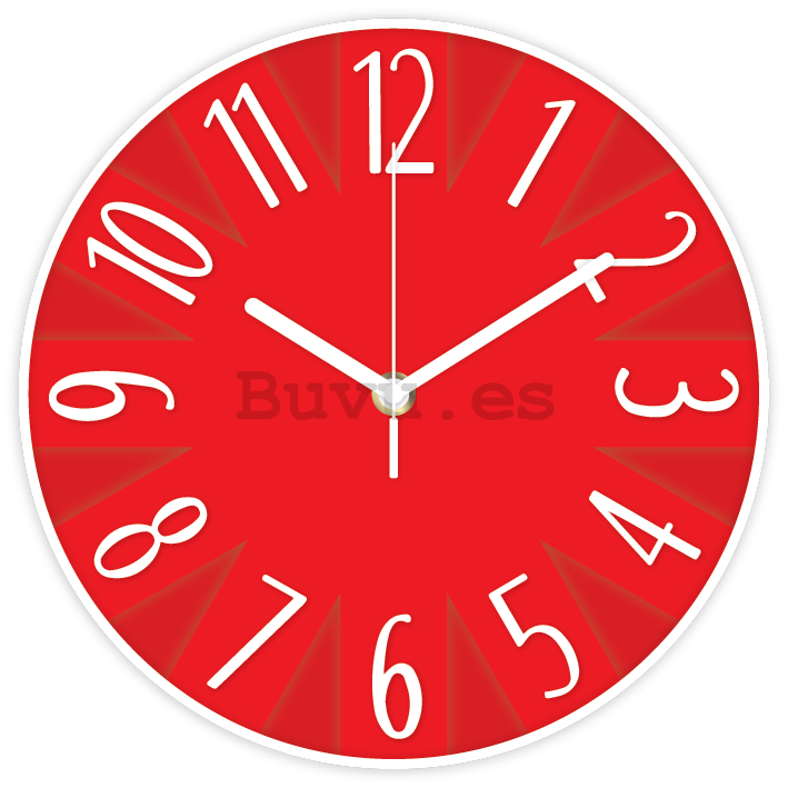 Reloj de pared: De diseño (rojo) - 25 cm