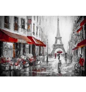 Fotomural TNT: Tiempo lluvioso cerca de la Torre Eiffel - 104x152,5 cm
