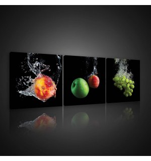 Cuadro sobre lienzo: Fruta (1) - set 3pcs 25x25cm