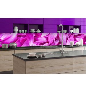 Papel pintado lavable autoadhesivo para cocina - Hojas de violeta, 350x60 cm